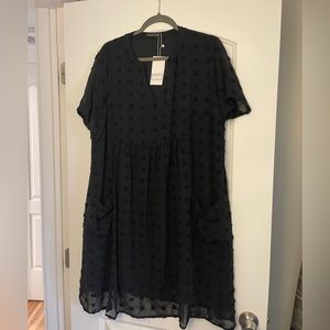 Black shirt sleeve dress